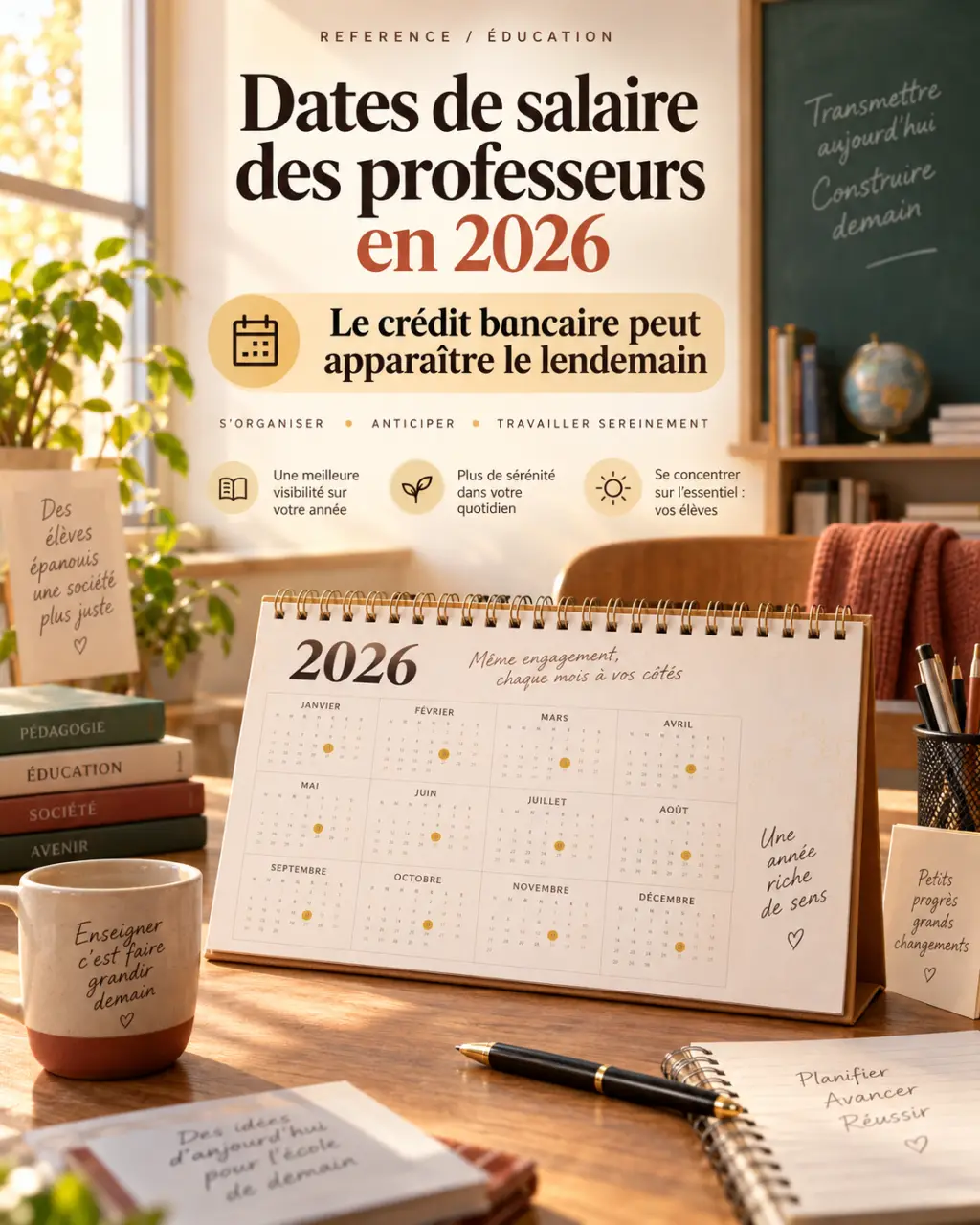 Dates de salaire des professeurs en 2026 : le crédit bancaire peut apparaître le lendemain
