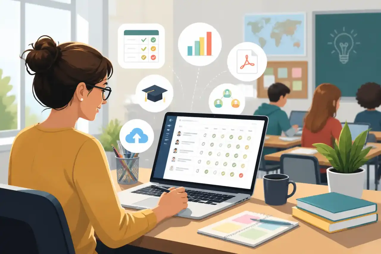 Enseignant structurant son évaluation à l'aide d'outils numériques modernes
