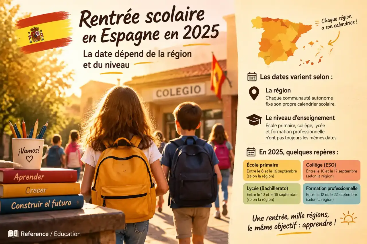Rentrée scolaire en Espagne en 2025 : la date dépend de la région et du niveau