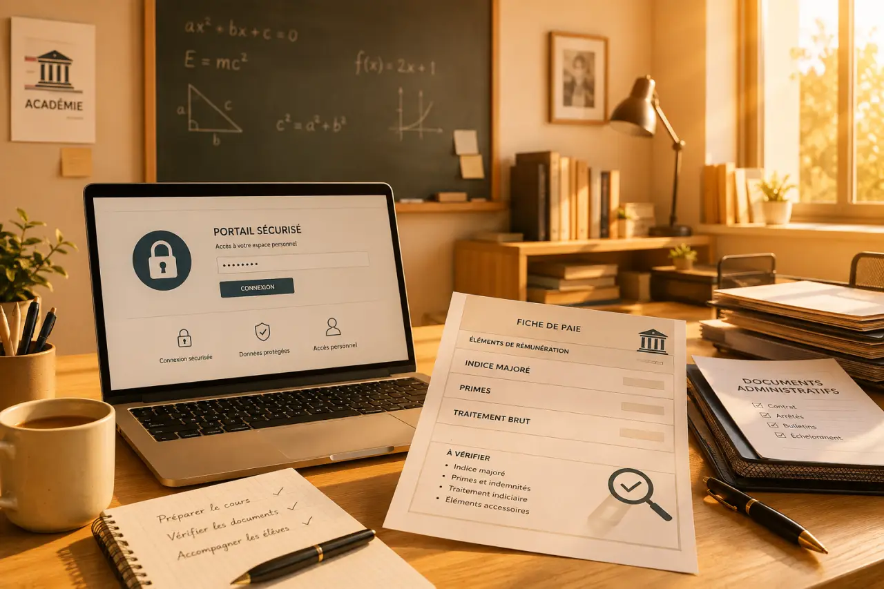 Fiche de paie dans l’enseignement : portail sécurisé, indice majoré et primes à vérifier