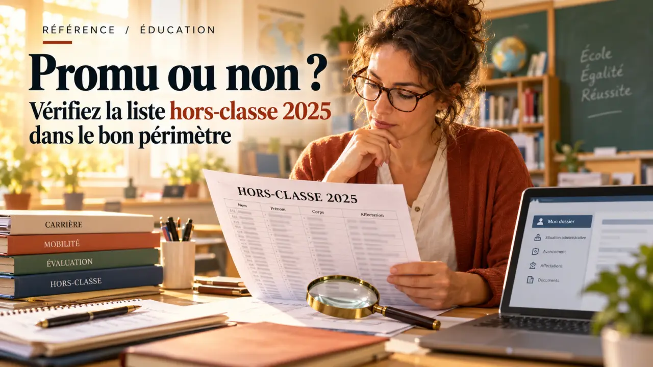 Promu ou non : vérifiez la liste hors-classe 2025 dans le bon périmètre