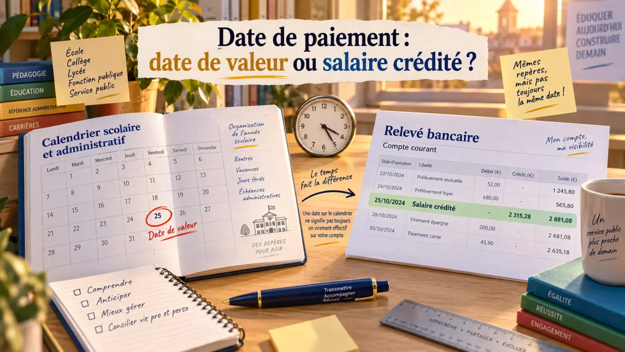 Date de paiement de l’Éducation nationale : date de valeur ou salaire crédité, quelle différence ?