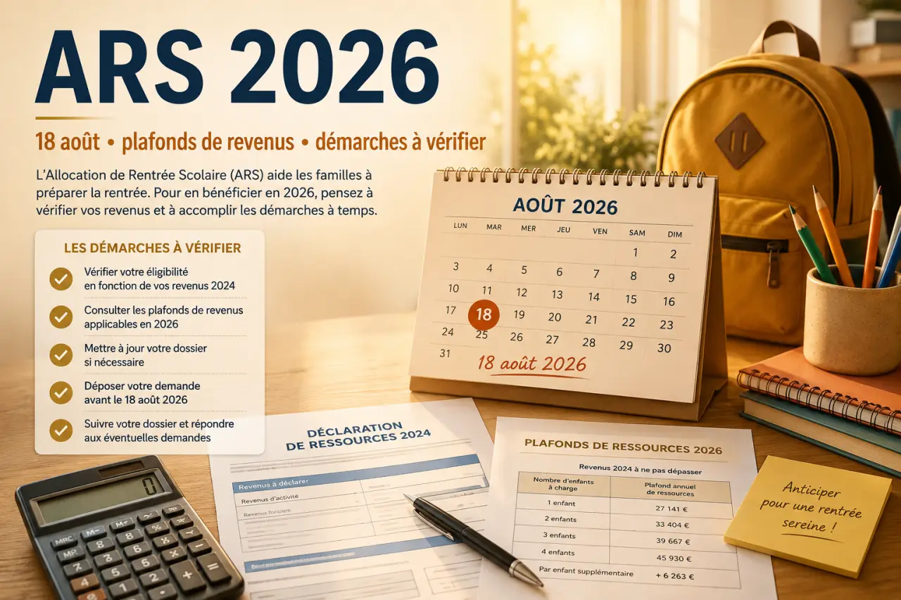 ARS 2026 : 18 août, plafonds de revenus et démarches à vérifier