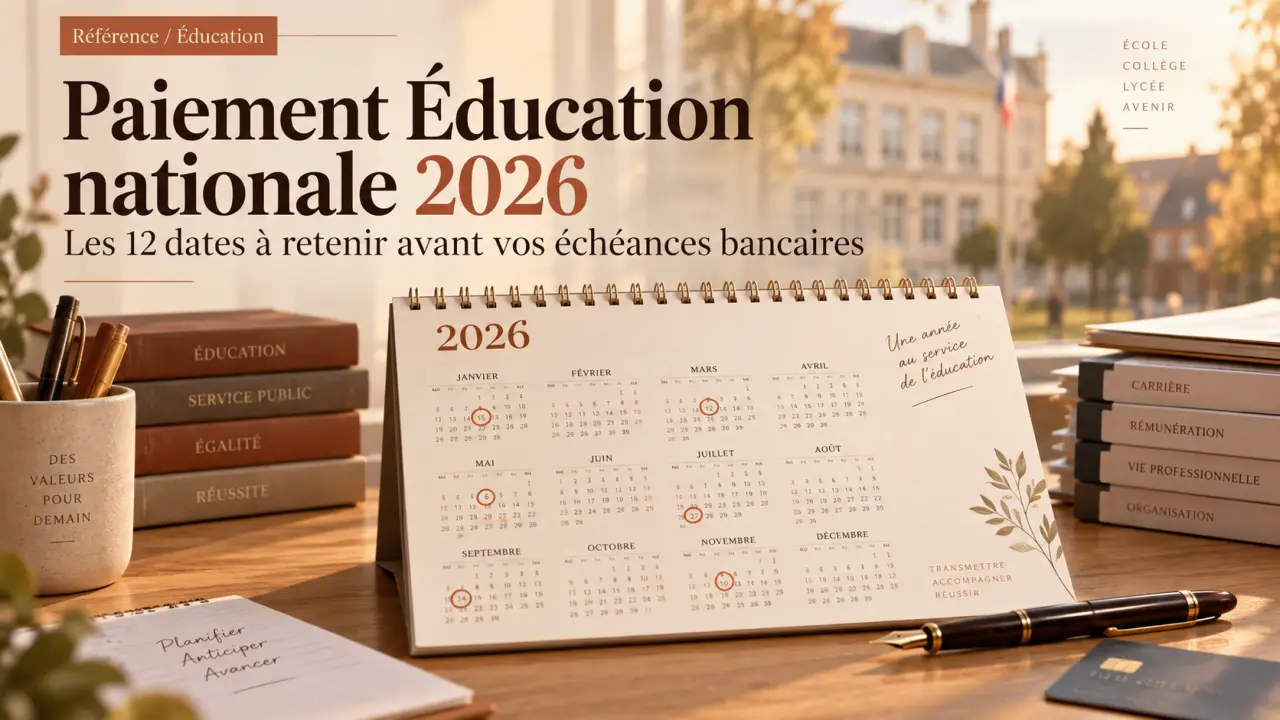 Paiement Éducation nationale 2026 : les 12 dates à retenir avant vos échéances bancaires